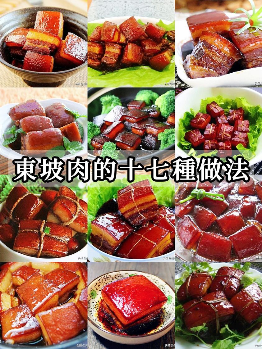 東坡肉的17種做法，味醇汁濃酥爛而形不碎，香糯而不膩口