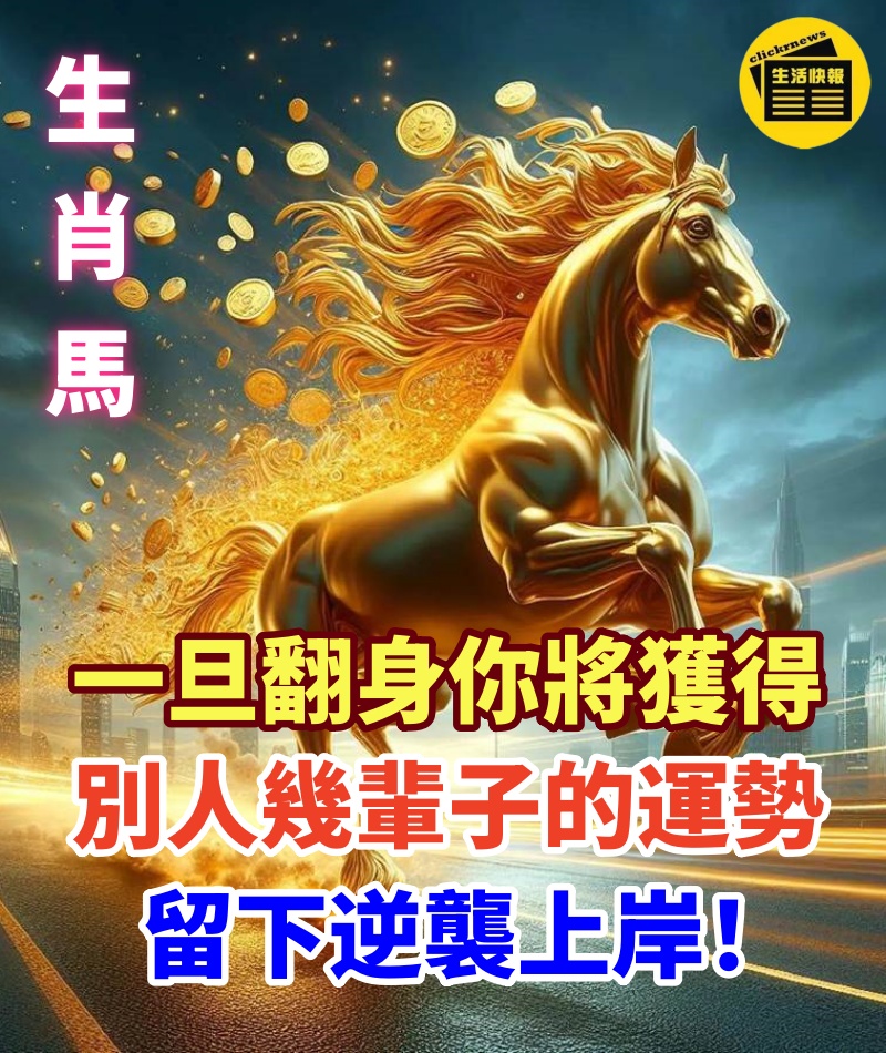 生肖馬：一旦翻身，你將獲得別人幾輩子的運勢，留下逆襲上岸！