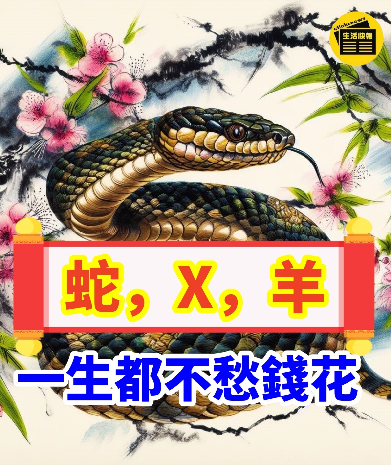 一個蛇，一個X，還有一個羊，一生都不愁錢花