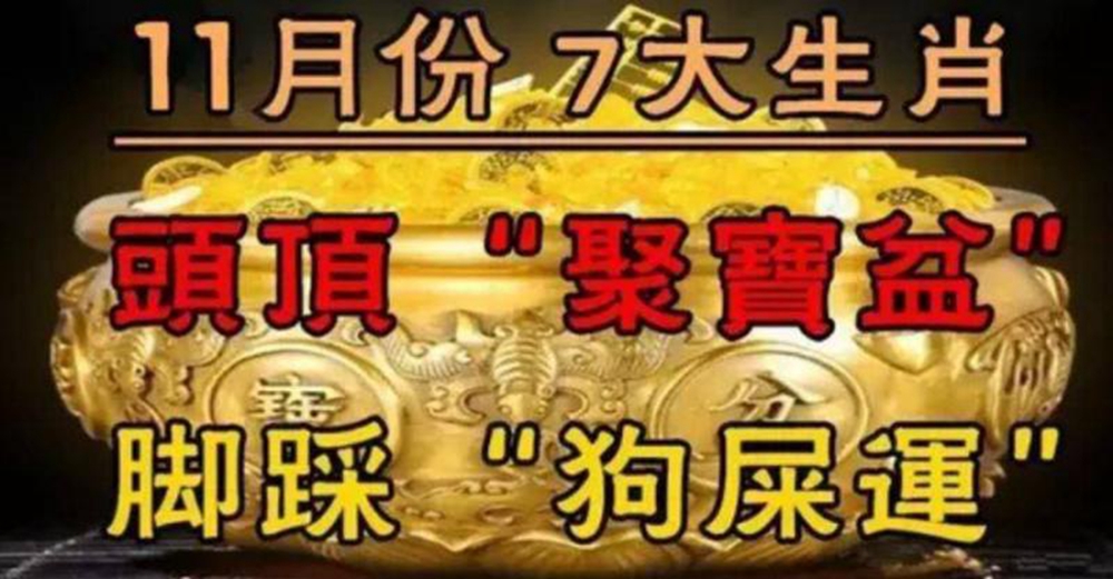 11月份，頭頂聚寶盆的生肖，腳踩「狗屎運」越來越有錢！