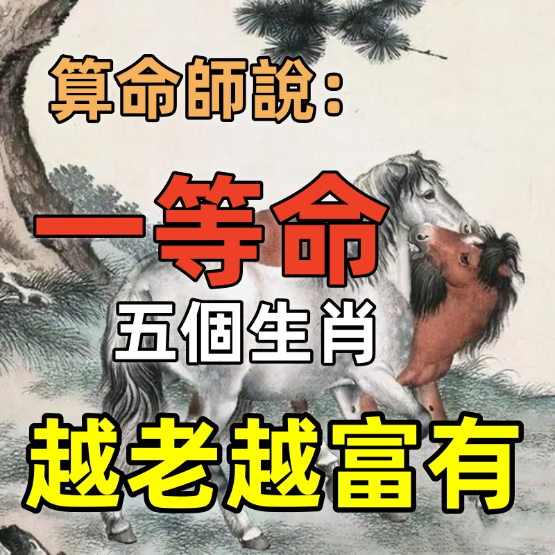 算命師說：一等命的五個生肖，越老越富有