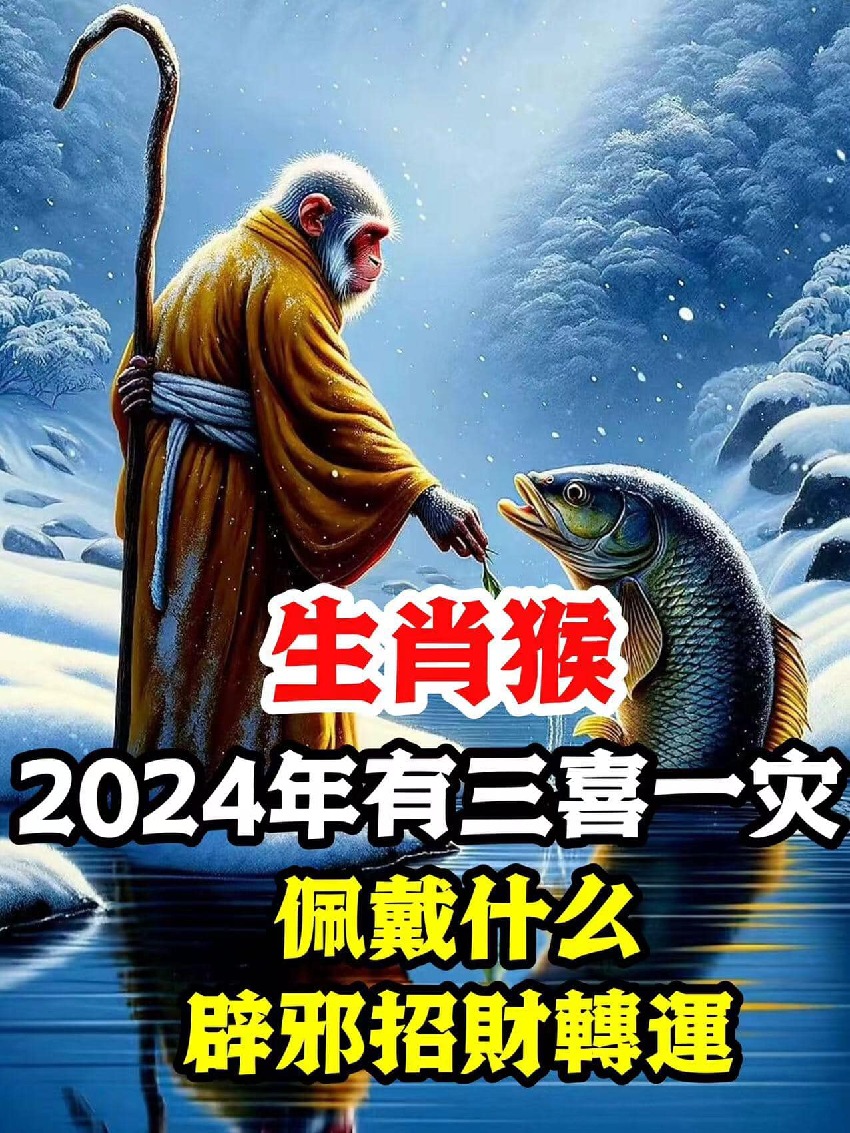 生肖屬相猴！屬猴人在2024年有三喜一災！屬猴人佩戴什麼可以辟邪招財轉運！