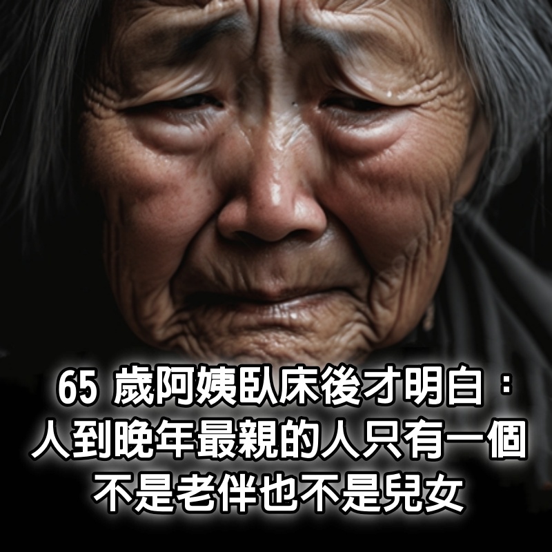 65歲阿姨臥床後才明白：人到晚年最親的人只有一個，不是老伴也不是兒女