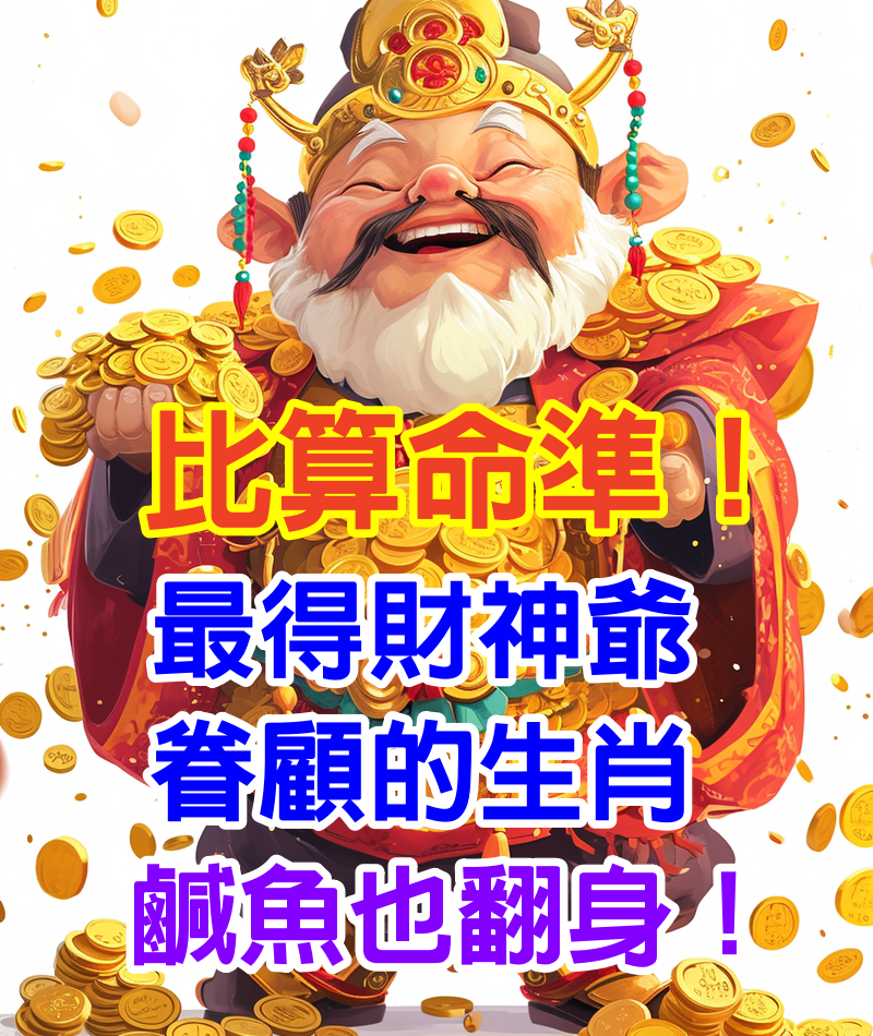 比算命準~橫財頻發，最得財神爺眷顧的生肖，鹹魚也翻身！